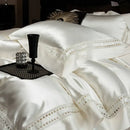 GobekUsa 1000TC Egyptian Cotton Luxury Satin Bedding Set with Wide Hollow Edge