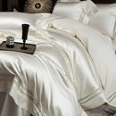 GobekUsa 1000TC Egyptian Cotton Luxury Satin Bedding Set with Wide Hollow Edge