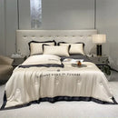 GobekUsa Ice Silk Embroidered Quilt Set: Luxury European Style, Cooling Comforter