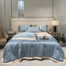 GobekUsa Ice Silk Embroidered Quilt Set: Luxury European Style, Cooling Comforter