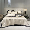 GobekUsa Ice Silk Embroidered Quilt Set: Luxury European Style, Cooling Comforter