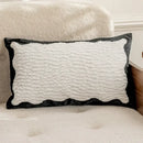 Luxury cream & black camellia jacquard pillow cover living room by Decorbites