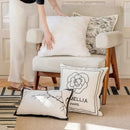 Luxury cream & black camellia jacquard pillow cover living room by Decorbites