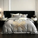 GobekUsa Butterfly Flowers Embroidery Luxury Bedding Set 4Pcs