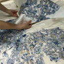GobekUsa Butterfly Flowers Embroidery Luxury Bedding Set 4Pcs