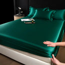 GobekUsa 100% Mulberry Silk Fitted Sheet Set with Pillowcase - Luxury Solid Color Silk Bed Linen