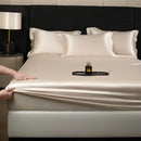GobekUsa 100% Mulberry Silk Fitted Sheet Set with Pillowcase - Luxury Solid Color Silk Bed Linen
