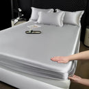 GobekUsa 100% Mulberry Silk Fitted Sheet Set with Pillowcase - Luxury Solid Color Silk Bed Linen