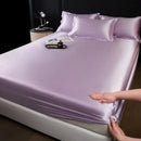 GobekUsa 100% Mulberry Silk Fitted Sheet Set with Pillowcase - Luxury Solid Color Silk Bed Linen