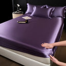 GobekUsa 100% Mulberry Silk Fitted Sheet Set with Pillowcase - Luxury Solid Color Silk Bed Linen