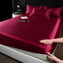 GobekUsa 100% Mulberry Silk Fitted Sheet Set with Pillowcase - Luxury Solid Color Silk Bed Linen