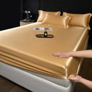 GobekUsa 100% Mulberry Silk Fitted Sheet Set with Pillowcase - Luxury Solid Color Silk Bed Linen