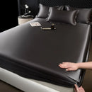 GobekUsa 100% Mulberry Silk Fitted Sheet Set with Pillowcase - Luxury Solid Color Silk Bed Linen