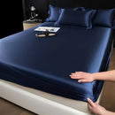 GobekUsa 100% Mulberry Silk Fitted Sheet Set with Pillowcase - Luxury Solid Color Silk Bed Linen