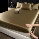GobekUsa 100% Mulberry Silk Fitted Sheet Set with Pillowcase - Luxury Solid Color Silk Bed Linen