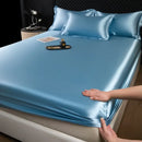 GobekUsa 100% Mulberry Silk Fitted Sheet Set with Pillowcase - Luxury Solid Color Silk Bed Linen