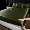 GobekUsa 100% Mulberry Silk Fitted Sheet Set with Pillowcase - Luxury Solid Color Silk Bed Linen