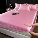 GobekUsa 100% Mulberry Silk Fitted Sheet Set with Pillowcase - Luxury Solid Color Silk Bed Linen