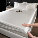GobekUsa 100% Mulberry Silk Fitted Sheet Set with Pillowcase - Luxury Solid Color Silk Bed Linen
