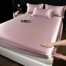 GobekUsa 100% Mulberry Silk Fitted Sheet Set with Pillowcase - Luxury Solid Color Silk Bed Linen