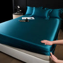 GobekUsa 100% Mulberry Silk Fitted Sheet Set with Pillowcase - Luxury Solid Color Silk Bed Linen
