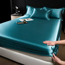 GobekUsa 100% Mulberry Silk Fitted Sheet Set with Pillowcase - Luxury Solid Color Silk Bed Linen