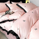 GobekUsa Ice Silk Embroidery Bedding Sets: Luxury Rayon Duvet Set with Lace, Soft & Cozy