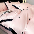 GobekUsa Ice Silk Embroidery Bedding Sets: Luxury Rayon Duvet Set with Lace, Soft & Cozy