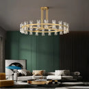 GobekUsa Crystal Black Gold Luxury LED Hanging Pendant Light for Living Room