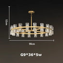 GobekUsa Crystal Black Gold Luxury LED Hanging Pendant Light for Living Room