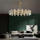 GobekUsa Crystal Black Gold Luxury LED Hanging Pendant Light for Living Room
