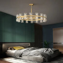GobekUsa Crystal Black Gold Luxury LED Hanging Pendant Light for Living Room