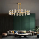 GobekUsa Crystal Black Gold Luxury LED Hanging Pendant Light for Living Room