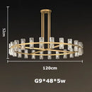 GobekUsa Crystal Black Gold Luxury LED Hanging Pendant Light for Living Room