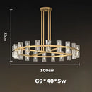 GobekUsa Crystal Black Gold Luxury LED Hanging Pendant Light for Living Room