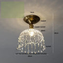 GobekUsa Glass Grid LED Ceiling Lamp: Luxury Crystal Nordic Copper Ceiling Lights