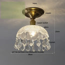 GobekUsa Glass Grid LED Ceiling Lamp: Luxury Crystal Nordic Copper Ceiling Lights