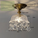 GobekUsa Glass Grid LED Ceiling Lamp: Luxury Crystal Nordic Copper Ceiling Lights