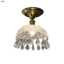 GobekUsa Glass Grid LED Ceiling Lamp: Luxury Crystal Nordic Copper Ceiling Lights