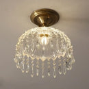 GobekUsa Glass Grid LED Ceiling Lamp: Luxury Crystal Nordic Copper Ceiling Lights