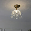 GobekUsa Glass Grid LED Ceiling Lamp: Luxury Crystal Nordic Copper Ceiling Lights