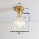 GobekUsa Glass Grid LED Ceiling Lamp: Luxury Crystal Nordic Copper Ceiling Lights