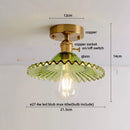 GobekUsa Glass Grid LED Ceiling Lamp: Luxury Crystal Nordic Copper Ceiling Lights