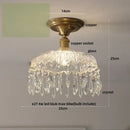 GobekUsa Glass Grid LED Ceiling Lamp: Luxury Crystal Nordic Copper Ceiling Lights