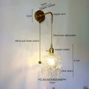 GobekUsa Crystal Copper LED Wall Sconce Light for Home Decor & Indoor Lighting