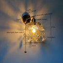 GobekUsa Crystal Copper LED Wall Sconce Light for Home Decor & Indoor Lighting