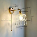GobekUsa Crystal Copper LED Wall Sconce Light for Home Decor & Indoor Lighting