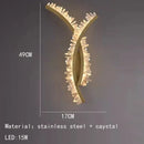 GobekUsa Crystal Gold Metal Wall Light: Luxury Stainless Steel Sconce for Home Decor