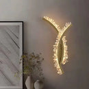 GobekUsa Crystal Gold Metal Wall Light: Luxury Stainless Steel Sconce for Home Decor