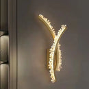 GobekUsa Crystal Gold Metal Wall Light: Luxury Stainless Steel Sconce for Home Decor
